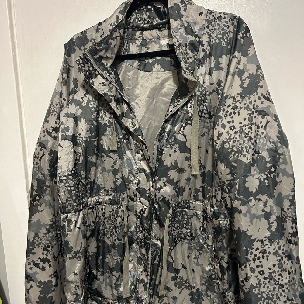 Maurices Floral Utility Jacket in Gray and Cream - Picture 1 of 4